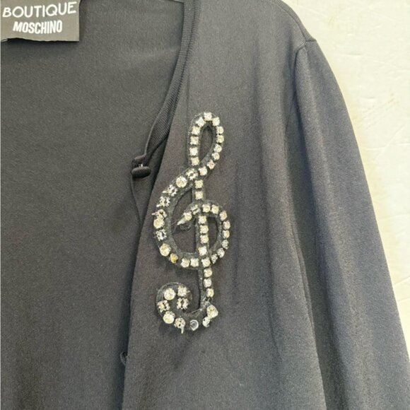 Moschino Boutique Crystal Music Cardigan Sweater Button Down Knit Soft Preppy 8 - Picture 9 of 16